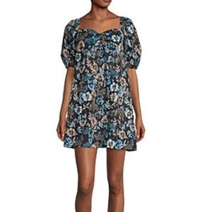 NWT ANA Blue Boho Floral Mini Dress S